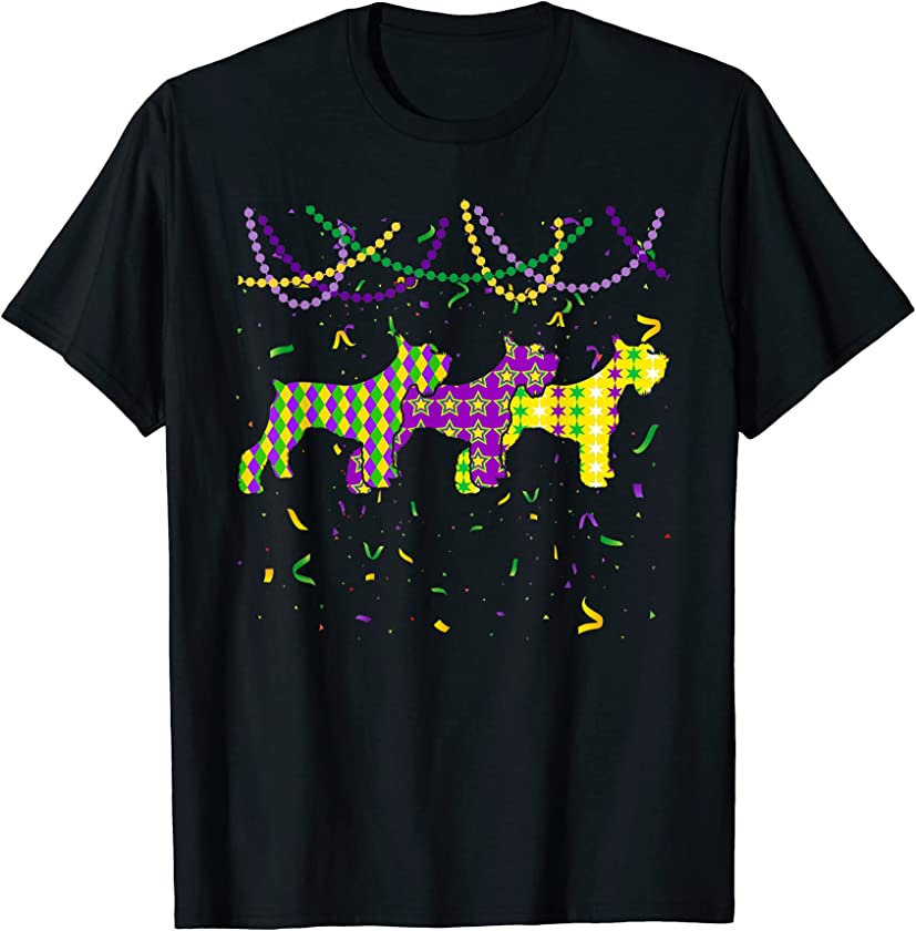 Mardi Gras Schnauzer Dog Festival Puppy Dog Lover T-Shirt