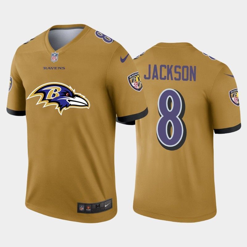 Baltimore Ravens Lamar Jackson #8 NFL 2020 Light Brown Jersey