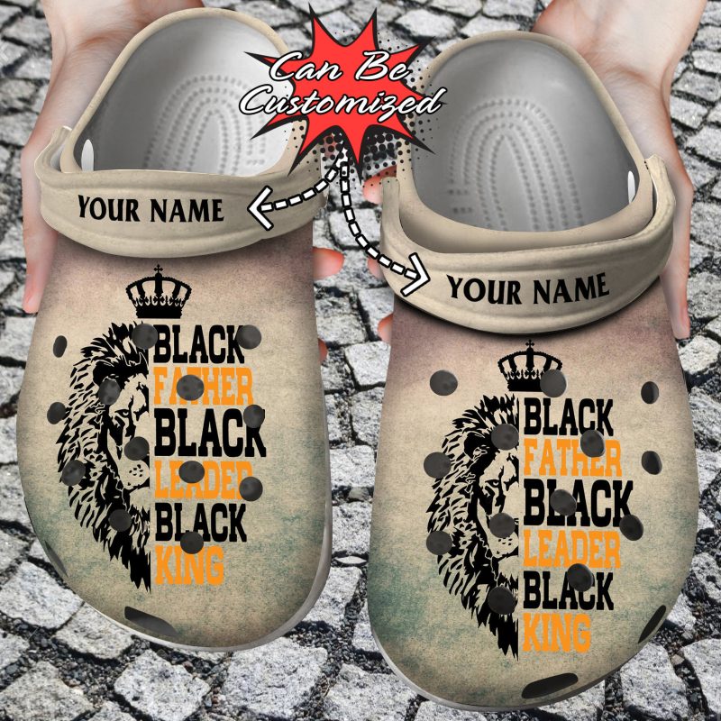 Black Father Black Leader Black King clog Shoes Fathers Custom