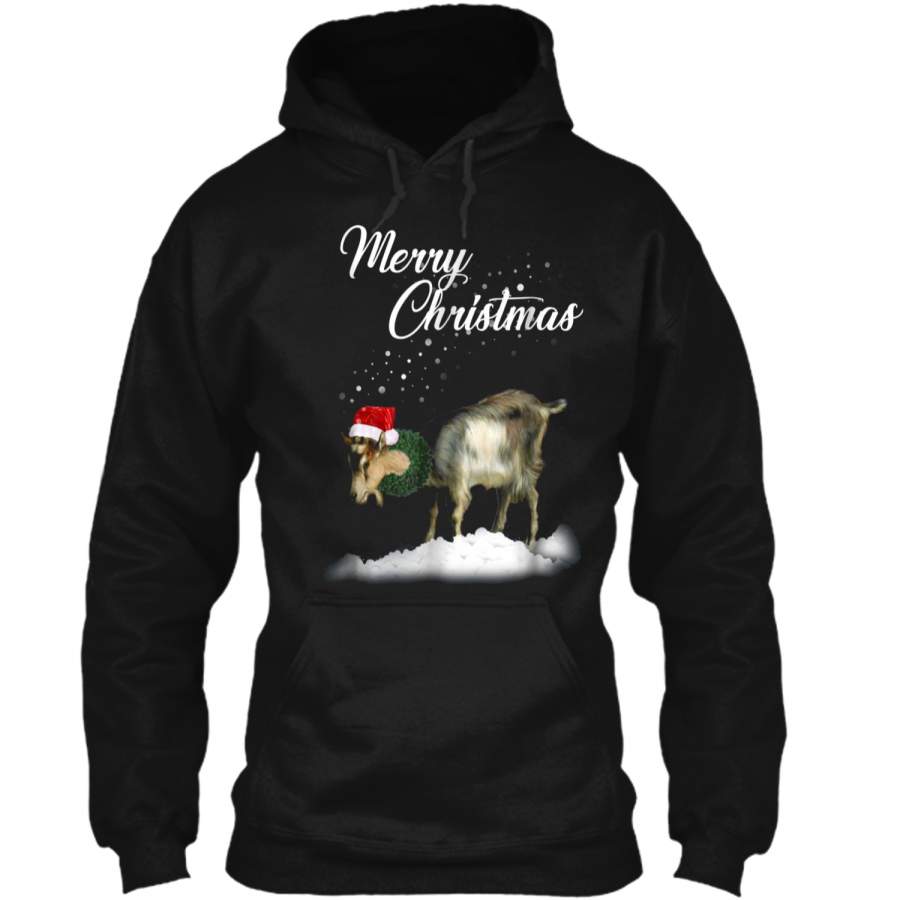 Santa Merry Christmas Goat  Farm Farmer Christmas Tee Pullover Hoodie   Christmas Gift Ideas