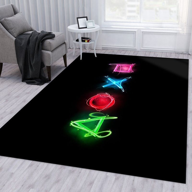 Playstation Symbols Graphics 1 Area Rug Living Room And Bed Room Rug Gift Us Decor