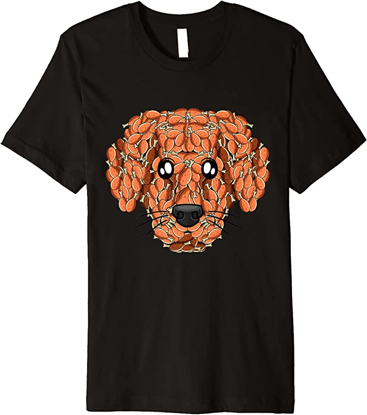 Dog Face Turkey Leg Thanksgiving Day Cute Puppy Fall Autumn Premium T-Shirt