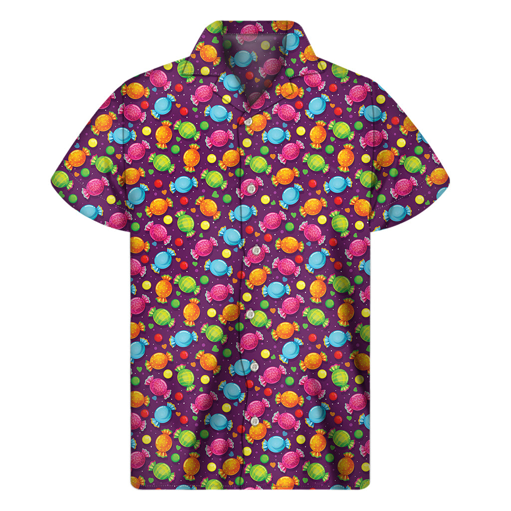 Sweet Candy Pattern Print Men’S Short Sleeve Shirt