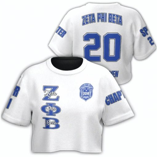 Zeta Phi Beta ( White ) Croptop T-Shirt