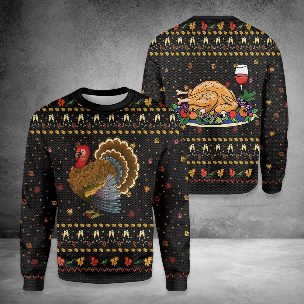 Thanksgiving Ugly Christmas Sweater | Unisex | Full Size | Adult | Colorful | US3818