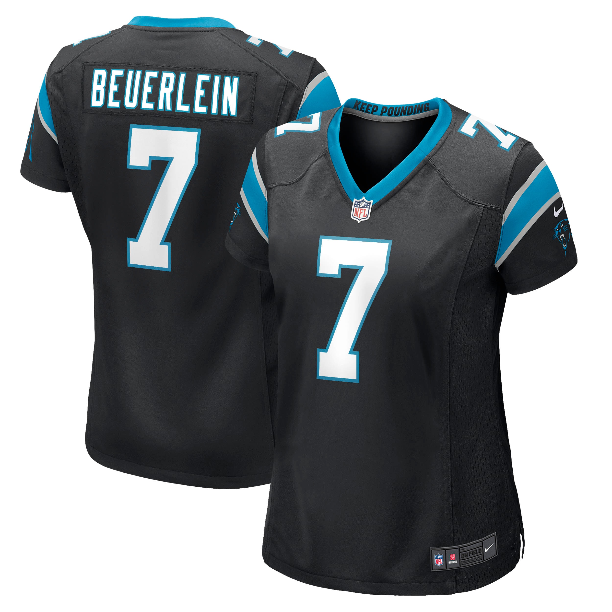 Women’s Carolina Panthers Steve Beuerlein Black Retired Player Jersey