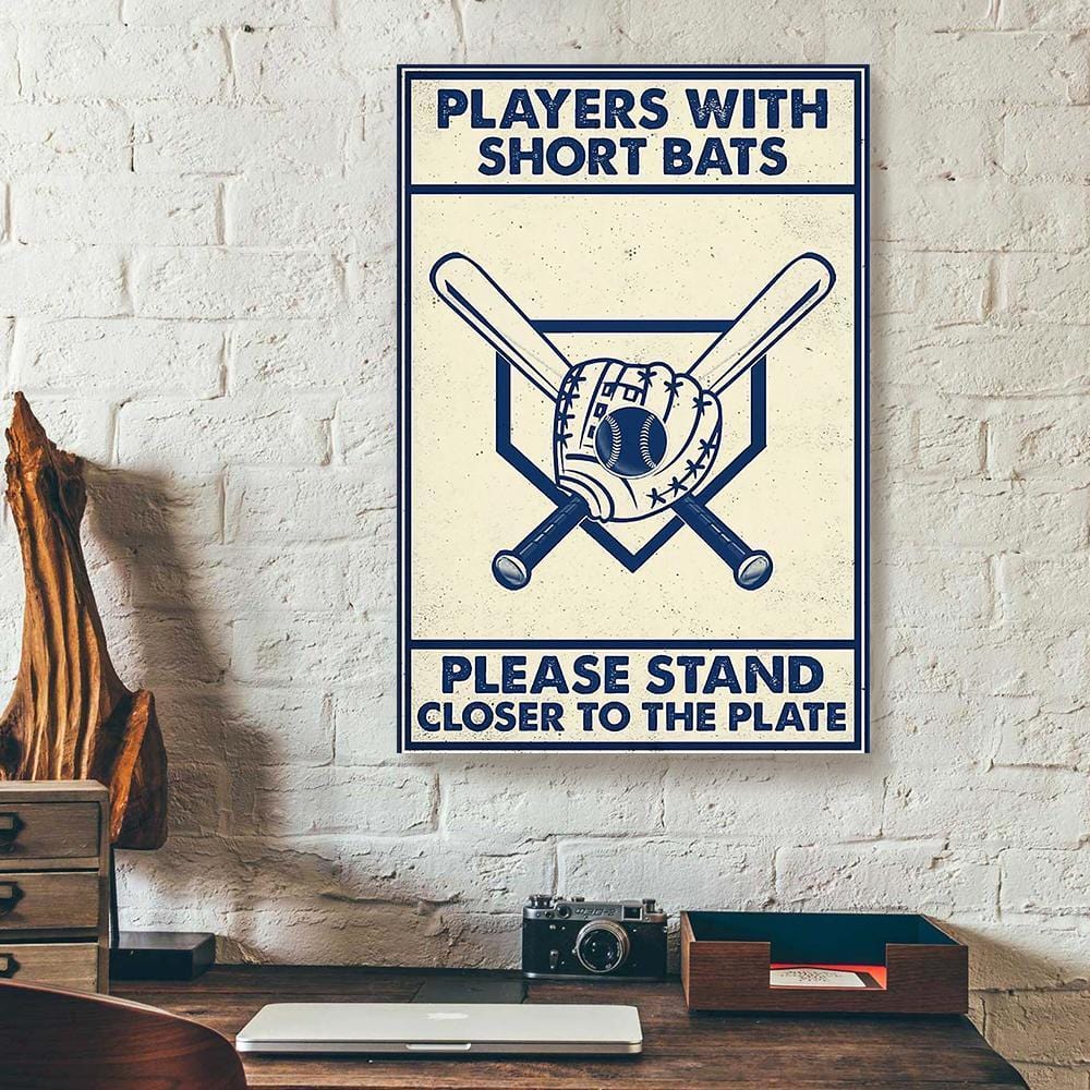 Canvas Painting Players With Short Bats Baseball Vertical Canvas Wall Art Elegant Wall Art Home Decor