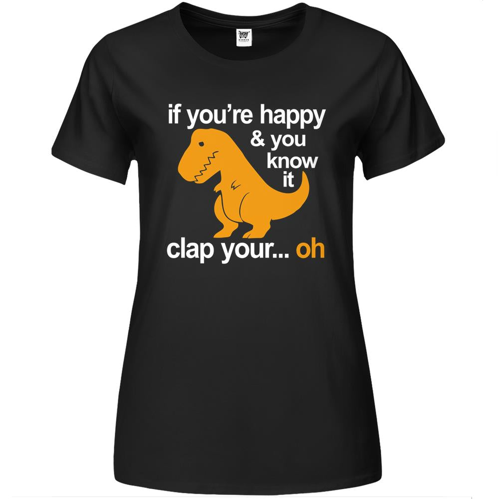 T-Rex Clap Your Hands Premium Womens T Shirts