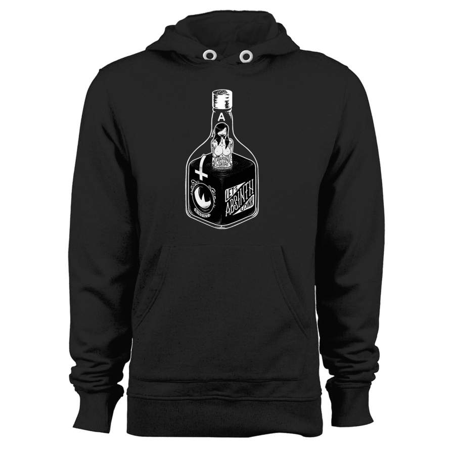 Absinth Absinthe Bottle Green Fairy Black Goth Gothic Lsd Trippy Satan Satanism Unisex Hoodie