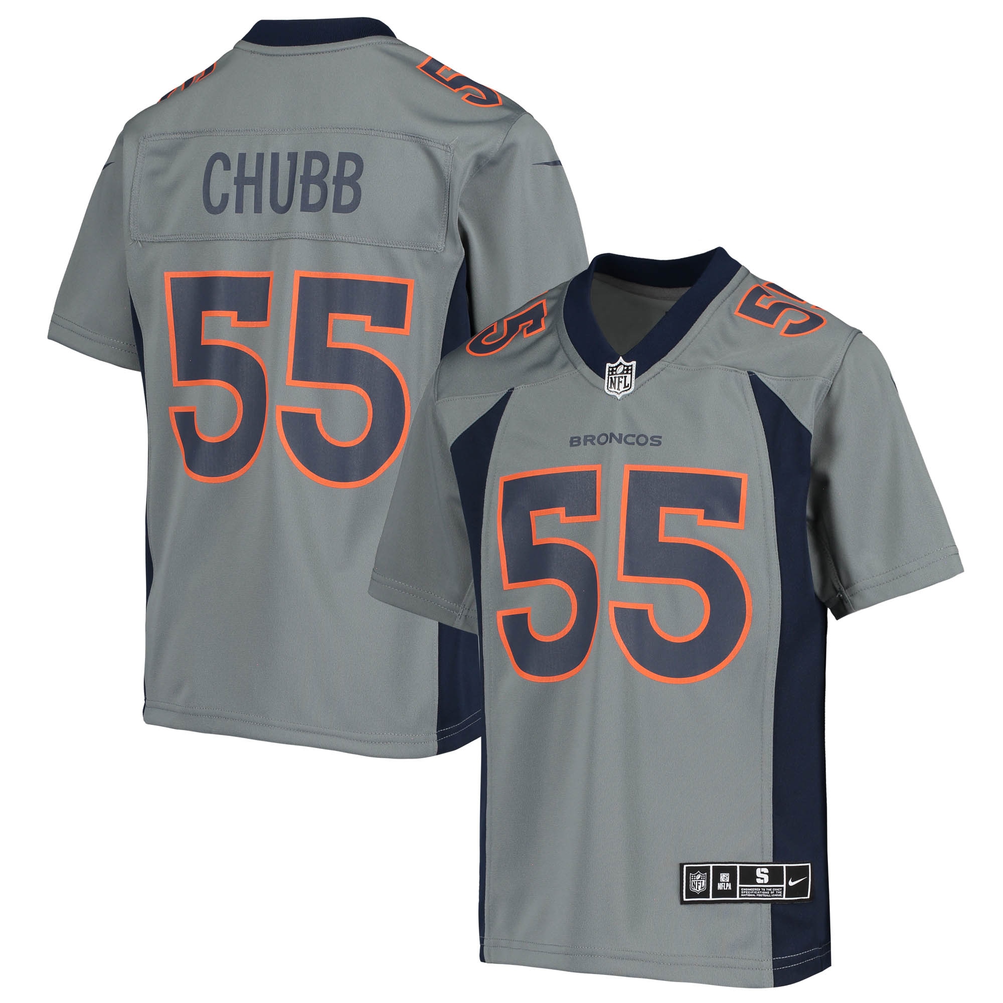 Youth Denver Broncos Bradley Chubb Gray Inverted Team Game Jersey