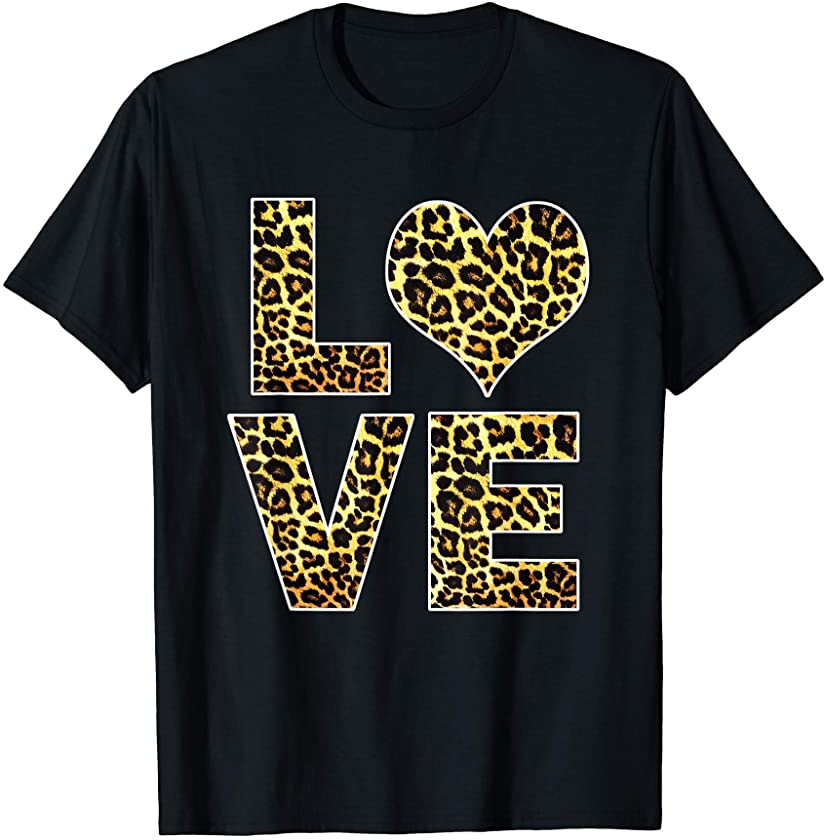 Vintage Retro Love Wild Leopard Cheetah Dad Mom, Boy Girl T-Shirt