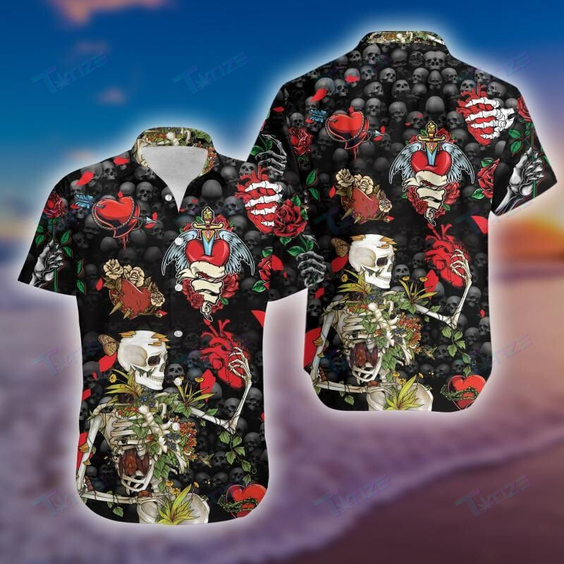 Skull Loving You Till My Last Day All Over Printed Hawaii Shirt Size S Ha19467