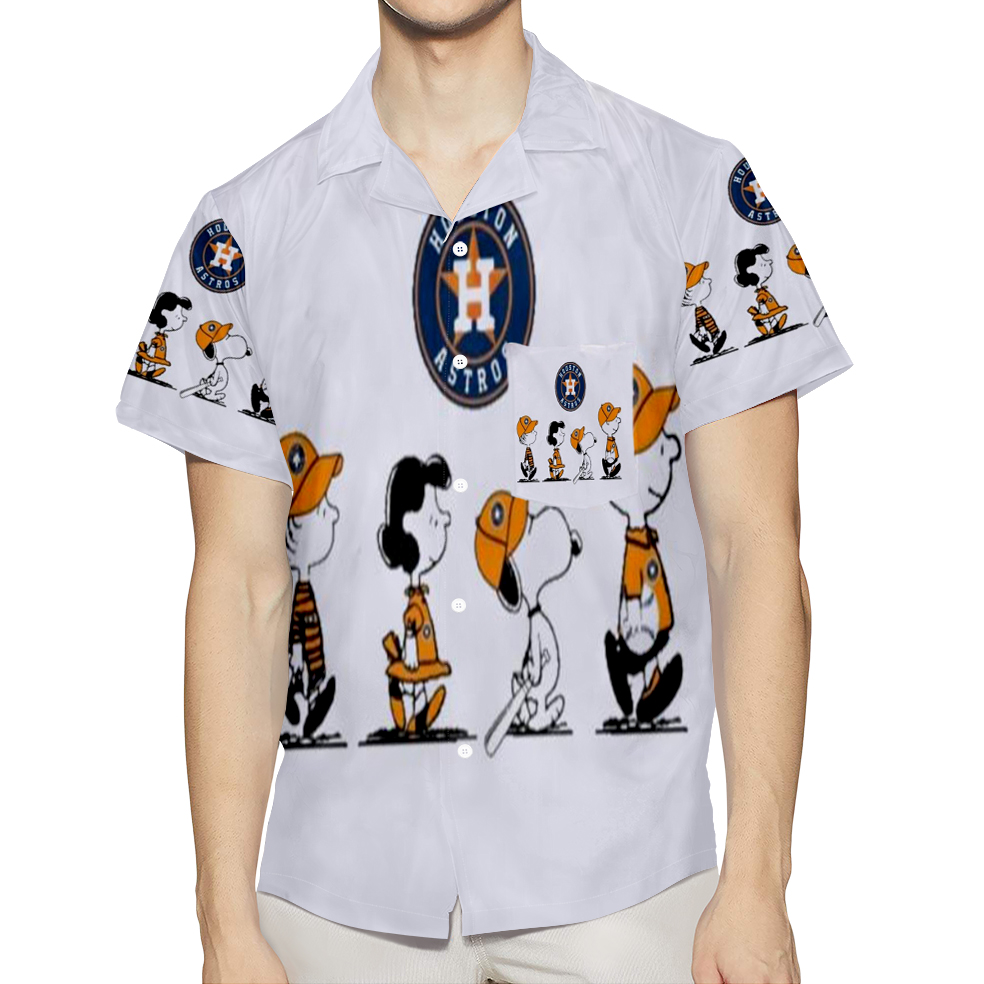 Houston Astros Snoopy And Friend V2 3D All Over Print Summer Beach Hawaiian Shirt With Pocket