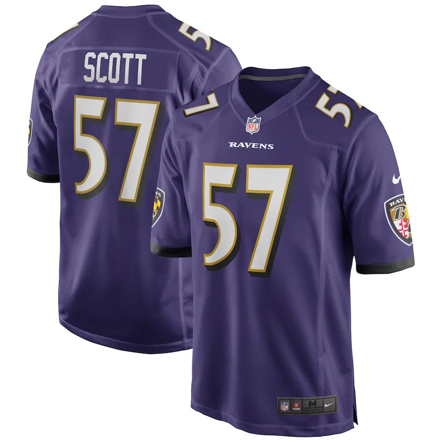 Bart Scott Baltimore Ravens Nike Game Retired Player Jersey – Purple