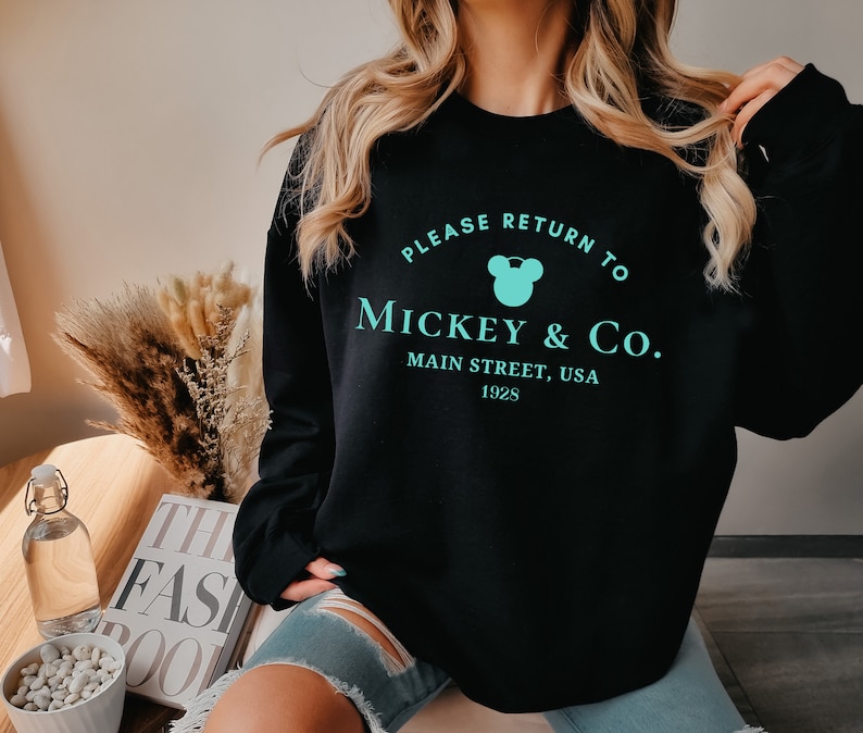 Please Return To Mickey & Co. Tiffany’s Luxury Brand Inspired Graphic Sweatshirt Sweater