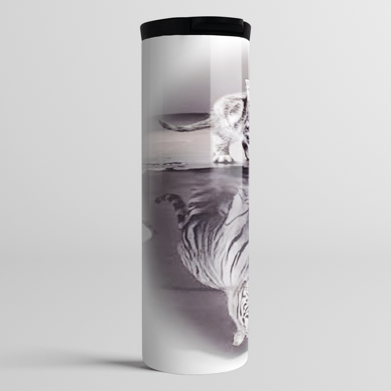 Cat With Tiger Shadow Gifts For Cat Lovers Skinny Personalized Stainless Steel Tumbler Customize Name, Text, Number