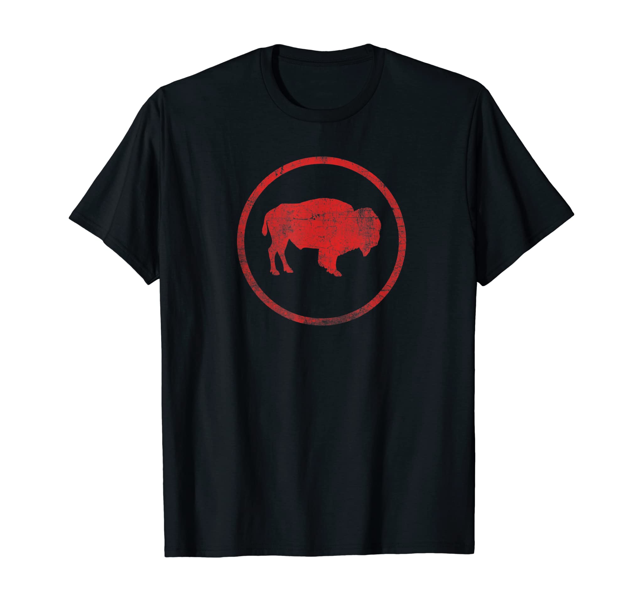 Vintage Retro Bison American Buffalo Simple Minimalist T-Shirt