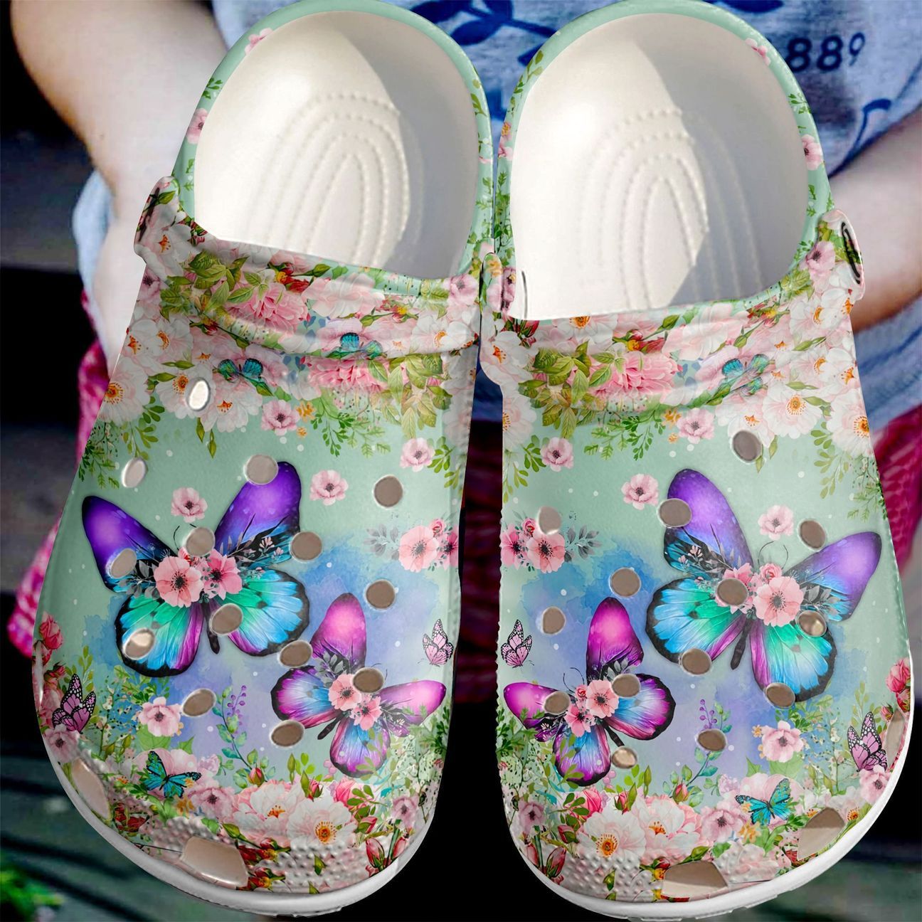 Butterfly Personalized Clog, Custom Name, Text Couple Butterfly, Fashion Style For Women, Men, Kid, Print 3D