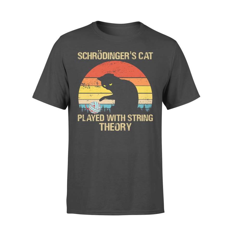 Schrodingers Cat Played With String Theory Vintage T-shirt