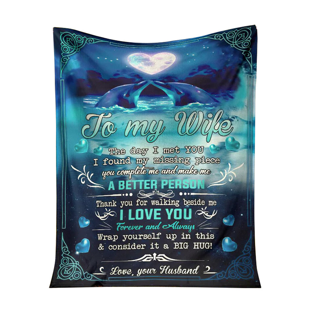 Dolphin To My Wife Dolphin In The Ocean – Flannel Blanket