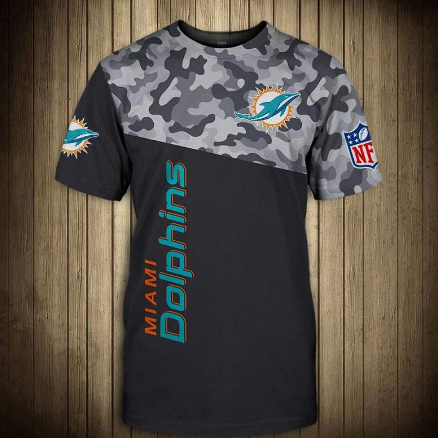 Miami Dolphins Military T T-Shirt 3D All Over Print 3D Short Sleeve