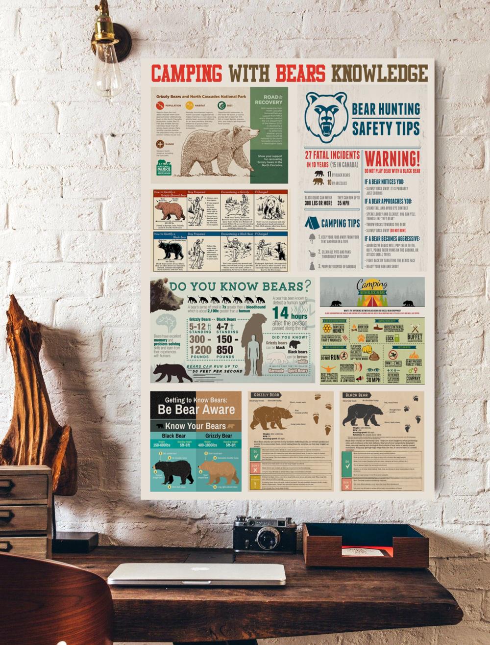 Camping With Bears Knowledge Vertical Poster