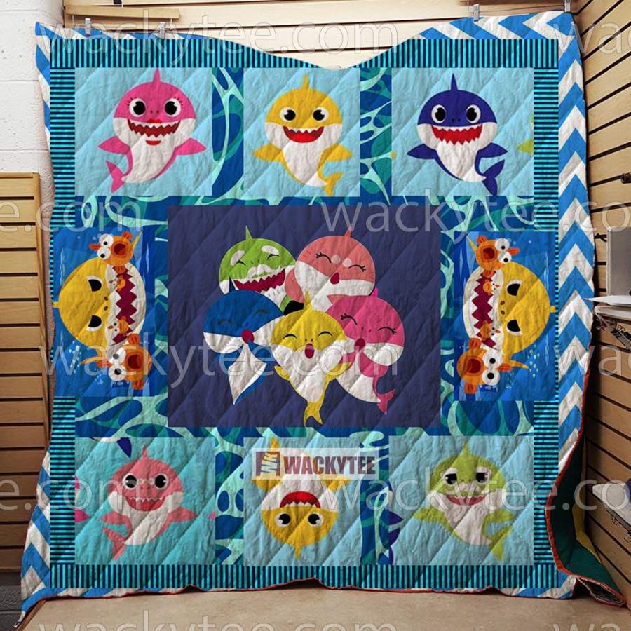 Family Shark 3D Quilt Blanket