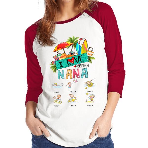 Custom Summer I Love Being A Grandma Front-Printed T-Shirt