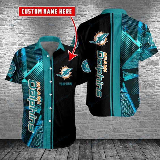 Miami Dolphins Personalized Button Shirt V2