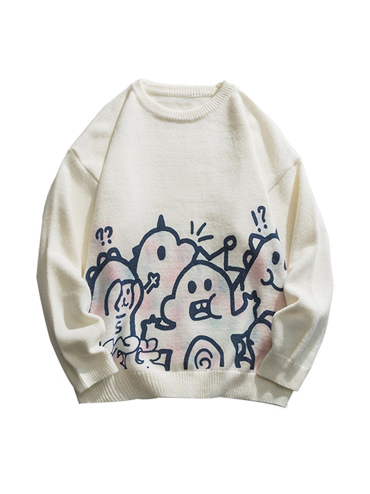 Cartoon Crewneck Knit Sweater Childshirt