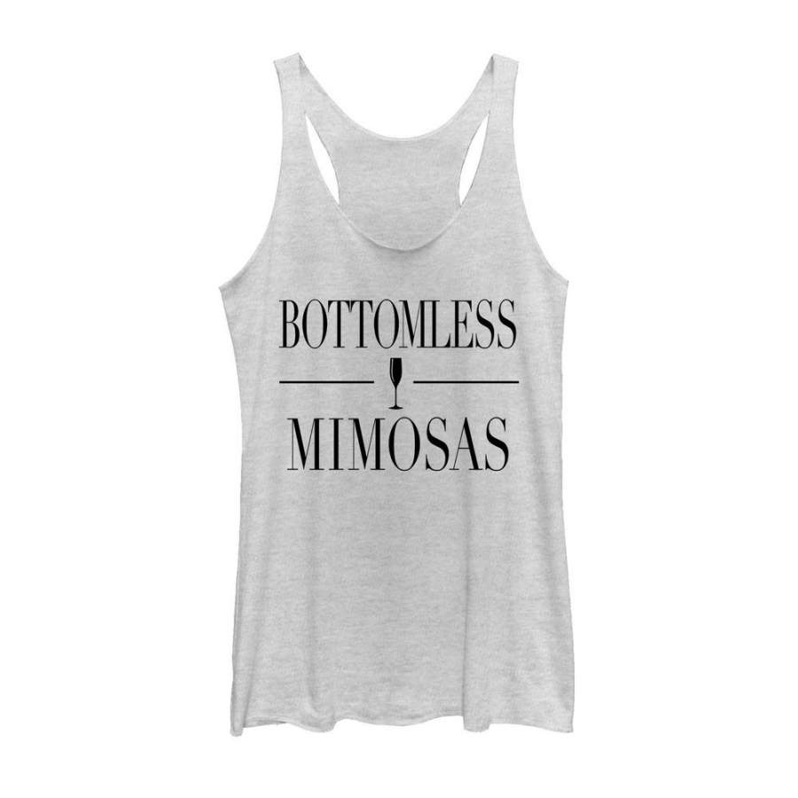 CHIN UP Women’s Bottomless Mimosas  Racerback Tank White Heather