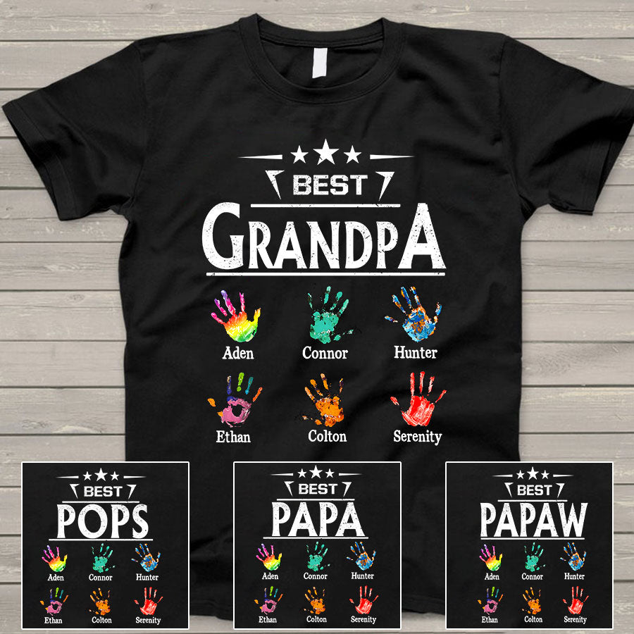 Best Grandpa Hands Colorful T-Shirt