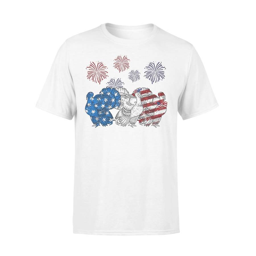 Independence Day Peacocks Wear Bow Tie Firework T-shirt