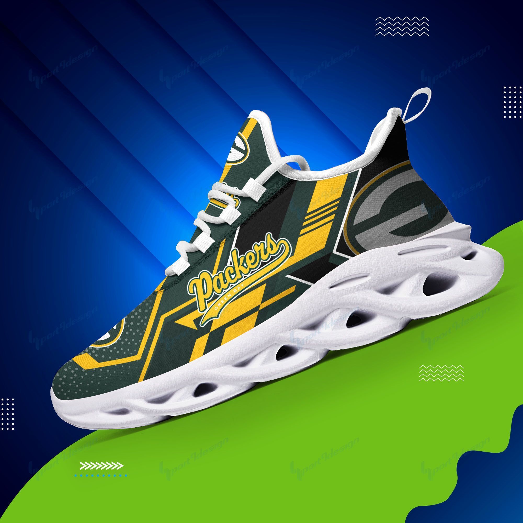 Green Bay Packers Yezy Running Sneakers 174