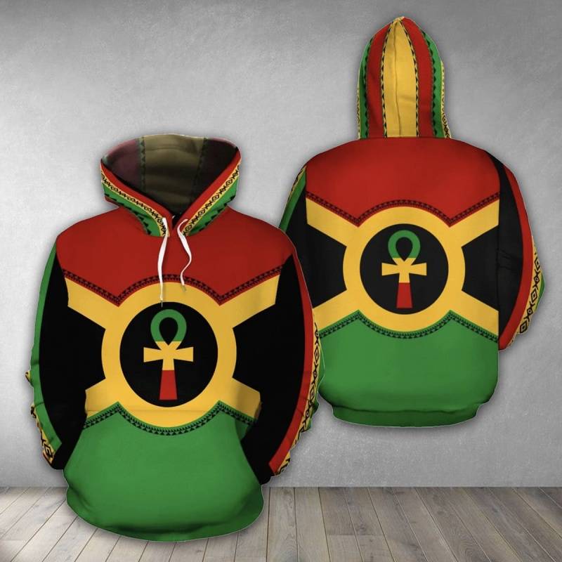 African – Reggae Ankh All Over Print Hoodies