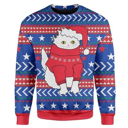 Cat Christmas Ugly Christmas Sweater | For Men & Women | Adult | Us6302