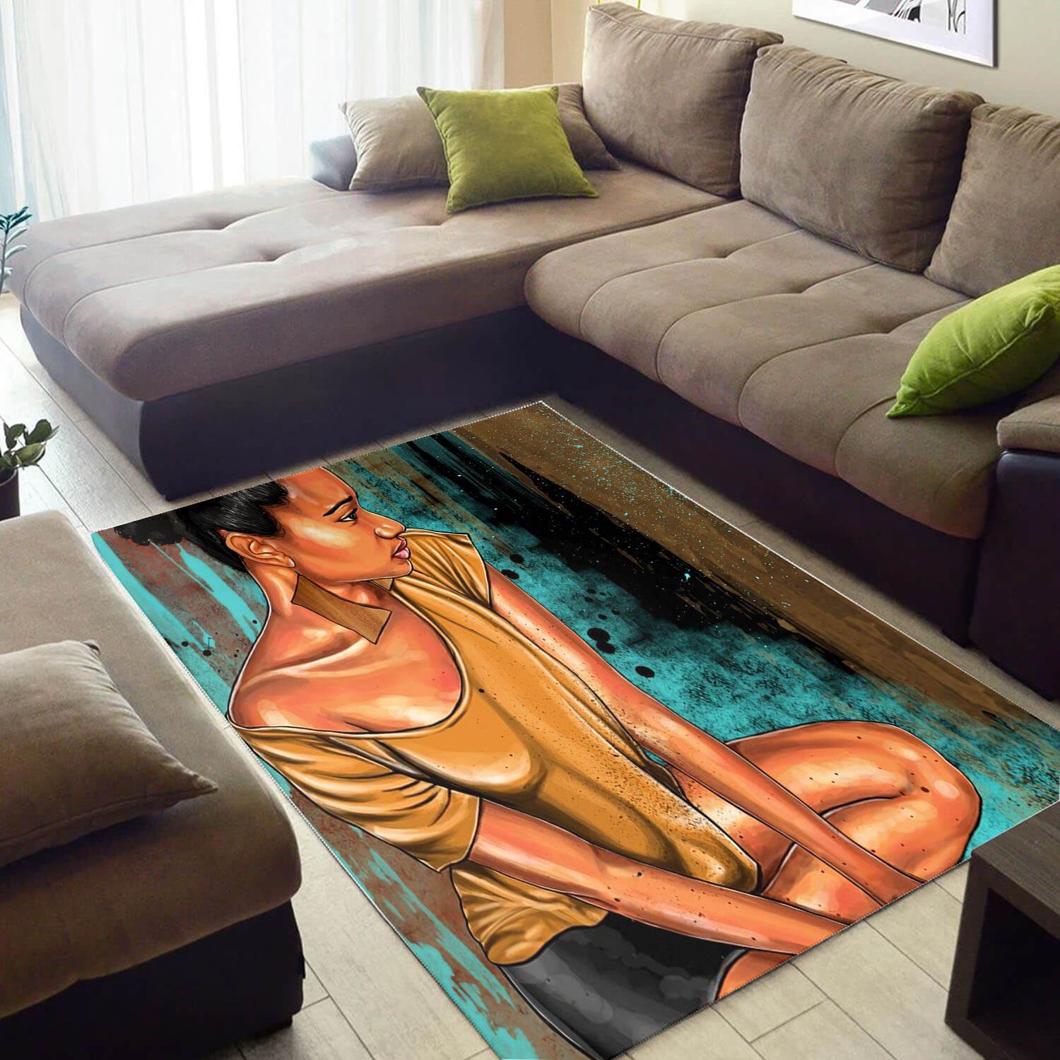 Modern African Style Rugs Cute Afrocentric African Lady African Style Carpet African Room Decor WBG3797