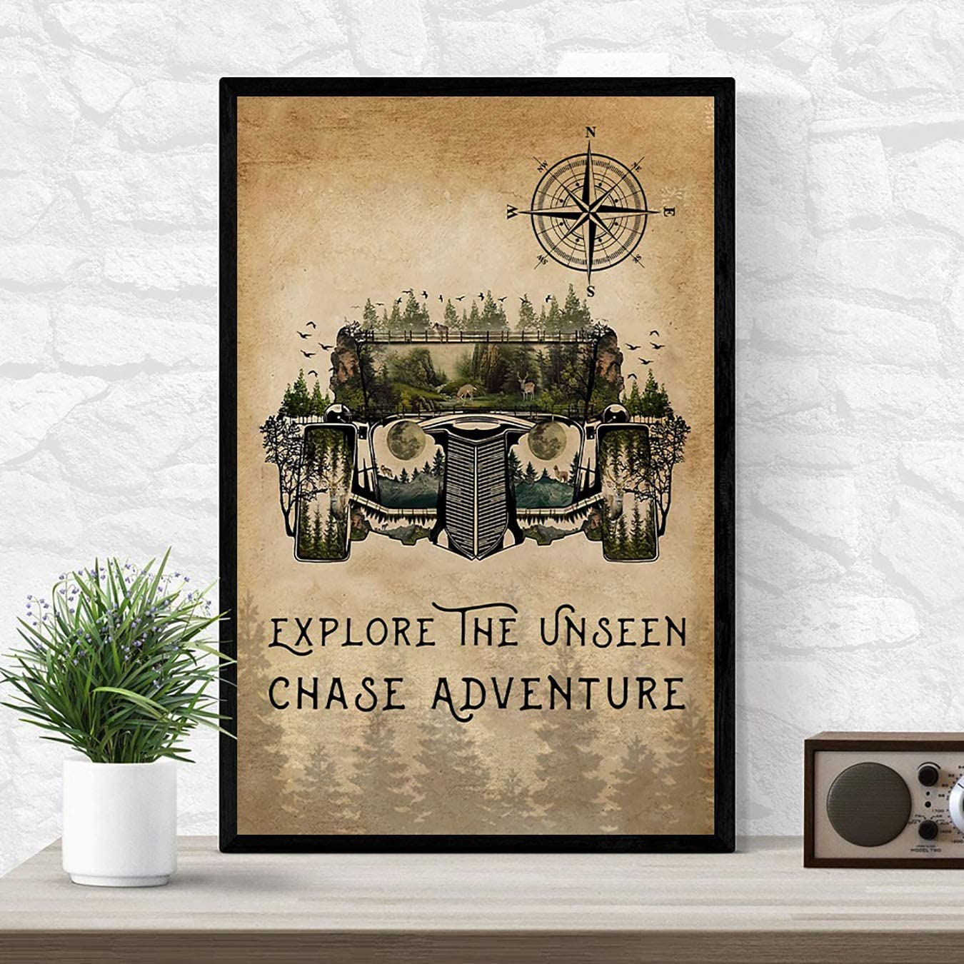Poster Camping Explore The Unseen- House Decor – Motivational Wall Art – Aesthetic Posters – Vintage Posters