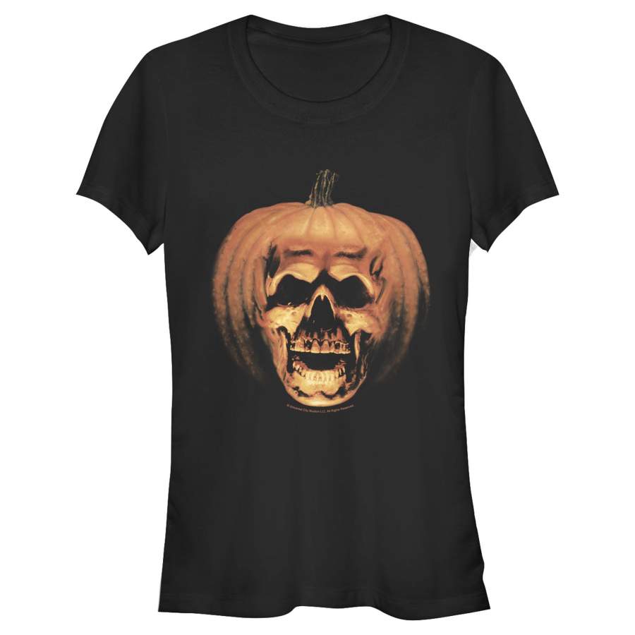 Halloween Junior’s II Skeleton Carved Pumpkin  T Shirt