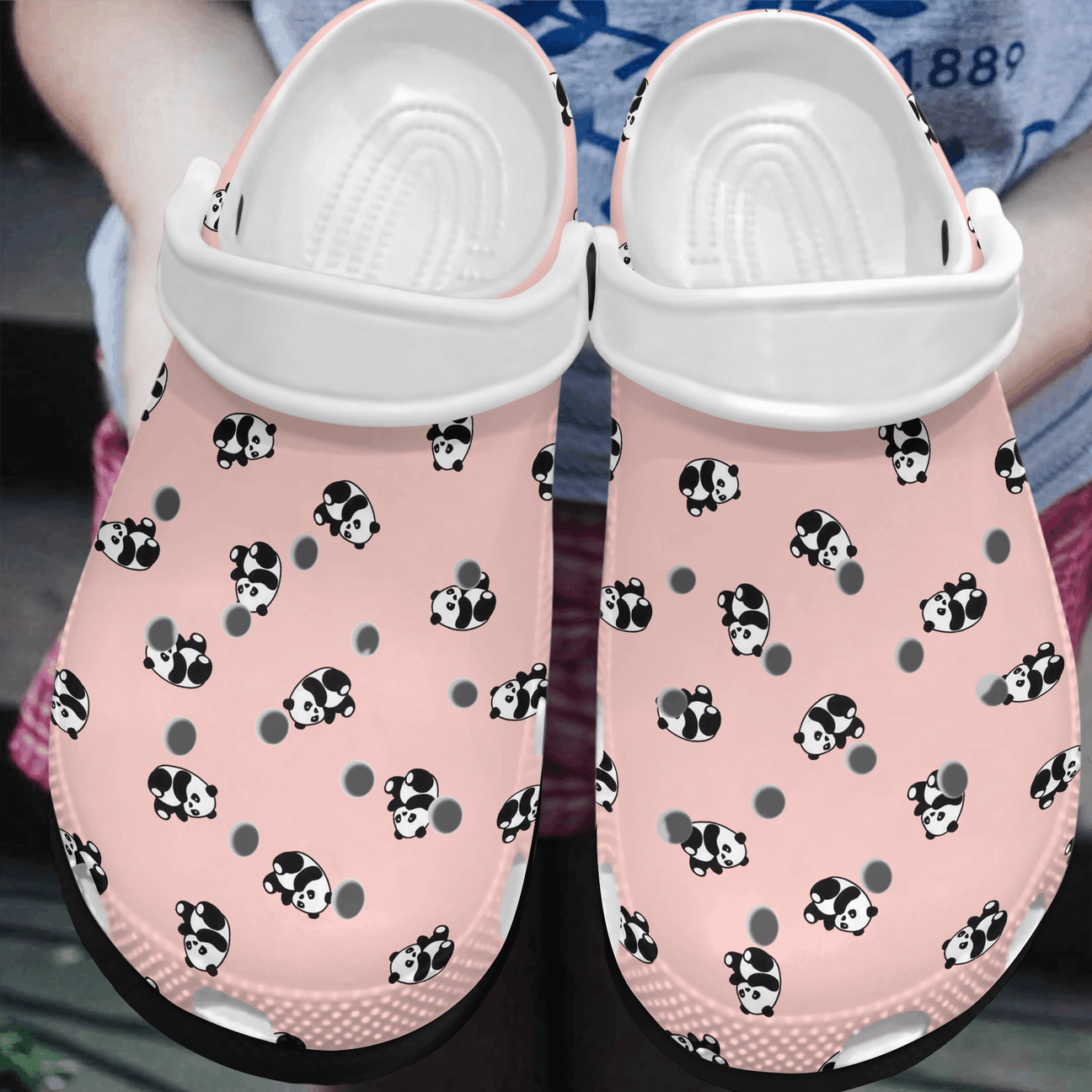 Panda Personalized Clog, Custom Name, Text, Color, Number Fashion Style For Women, Men, Kid, Print 3D Rolling Panda