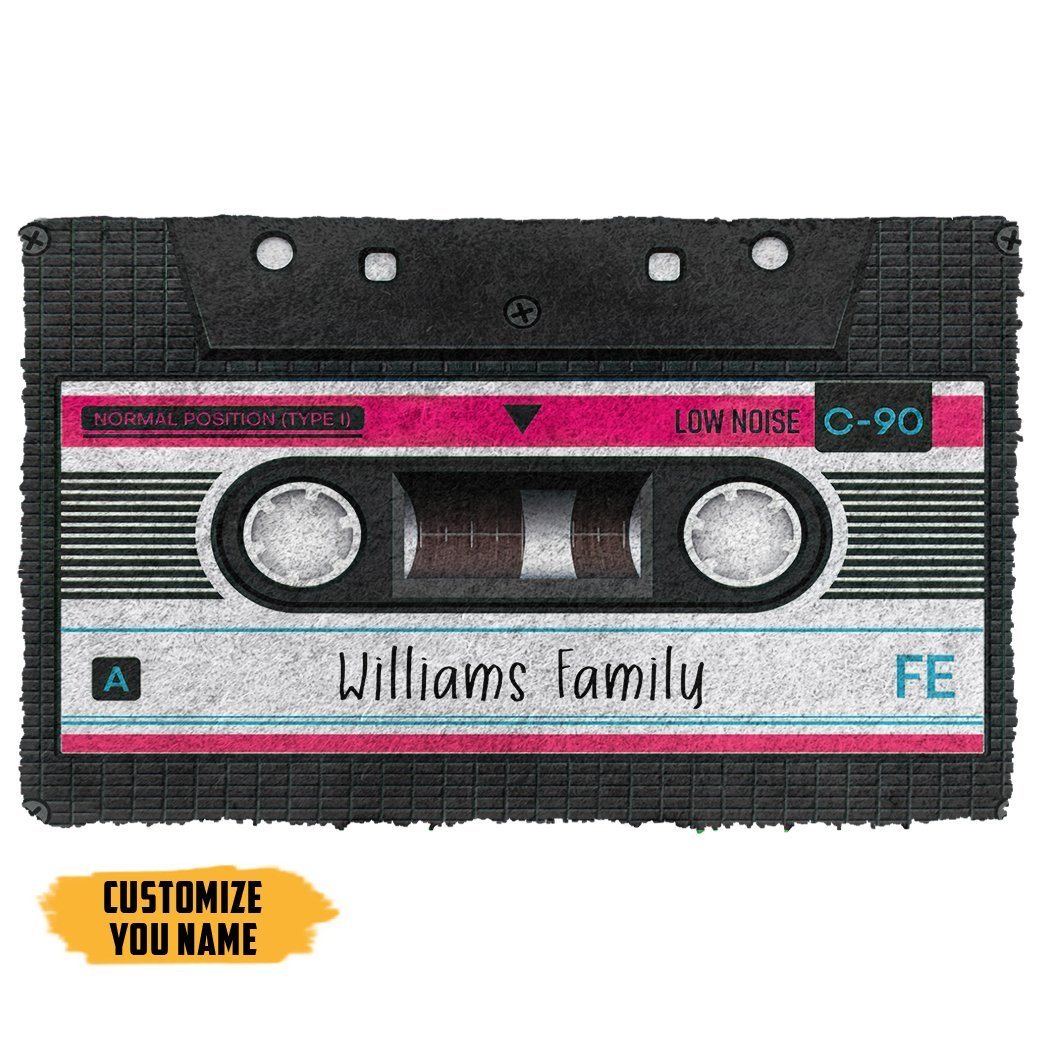 Gearhuman 3D Cassette Tape Custom Name Doormat