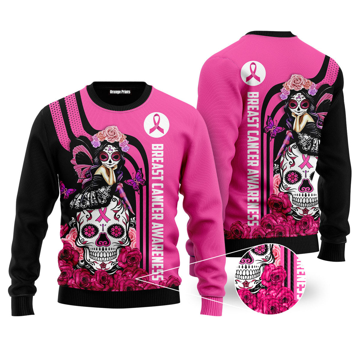 Breast Cancer Awareness Ugly Christmas Sweater | For Men & Women | Uh1067