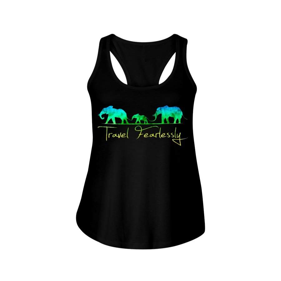 Travel Fearlessly For Elephant Lovers Custom Design Ladies Flowy Tank