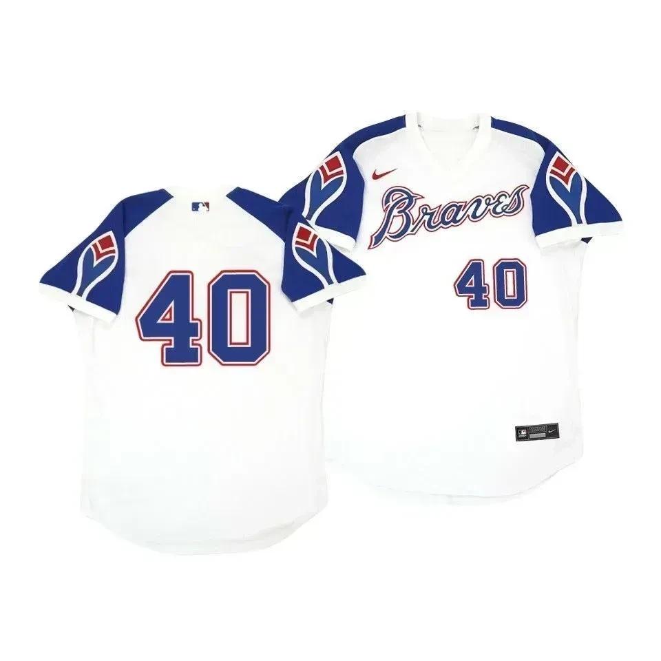 Atlanta Braves Jersey, Mike Soroka 40 Cooperstown White Throwback Home Jersey