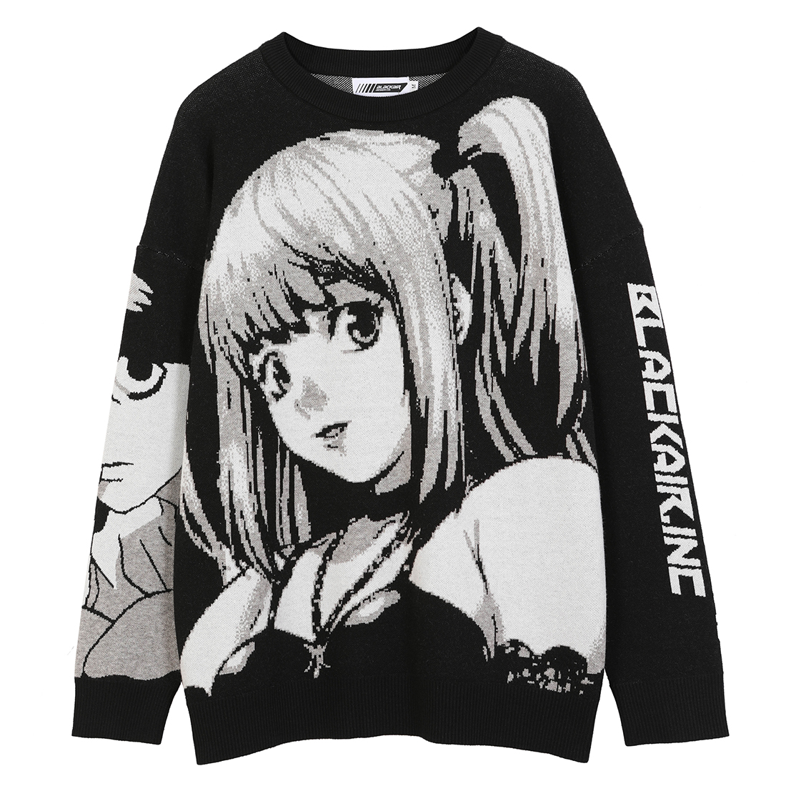 ATSUNSET Anime Girl Knitted Death Note Sweater Pullover 2021 Hip Hop Streetwear Vintage Style Harajuku Sweater alx