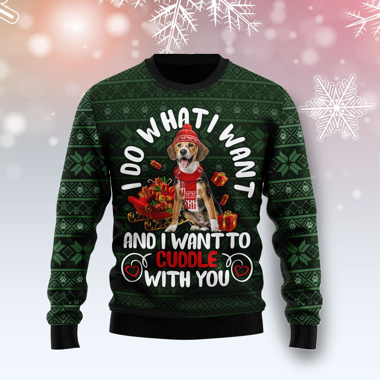 Beagle I Want Sweater, Ugly Christmas Sweater For Dog Lovers