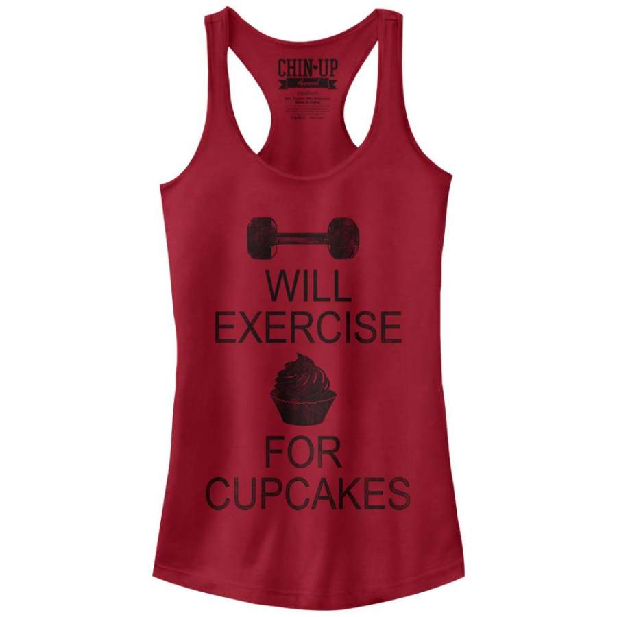 CHIN UP Junior’s Cupcake  Racerback Tank Scarlet