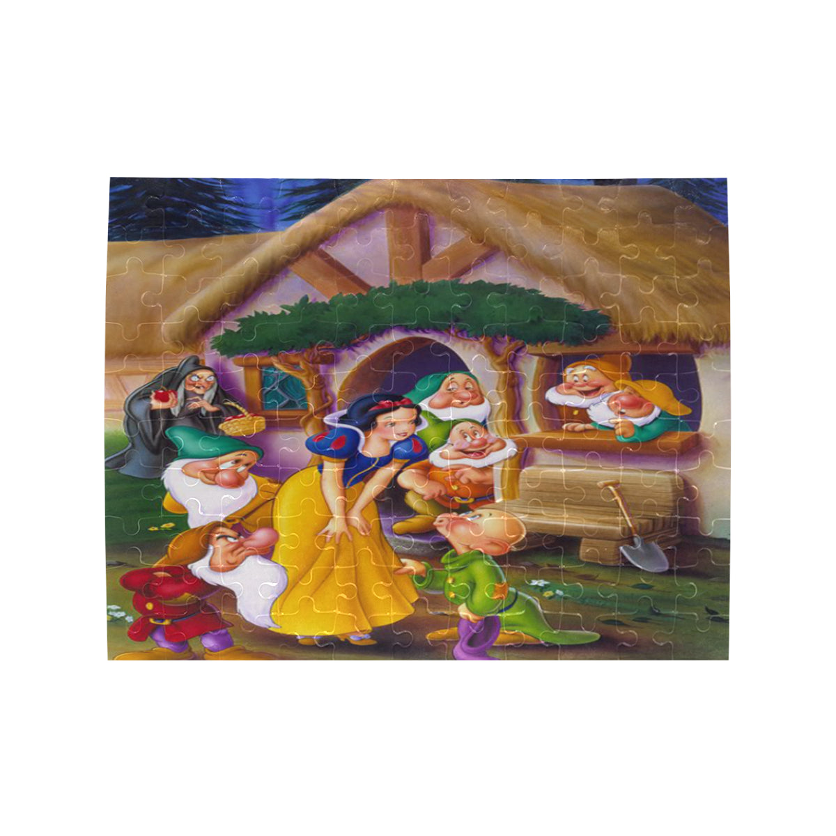 Snow White n 7 Dwarfs Rectangle Jigsaw Puzzle (Set of 110 Pieces)