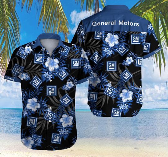 General Motors Hawaii Graphic Print Short Sleeve Hawaii Casual Shirt Ha14708