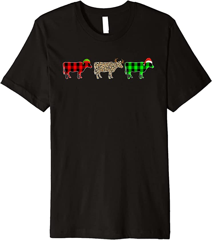 This Is My Christmas Tree Xmas Pajama Dairy Cow Animals Premium T-Shirt